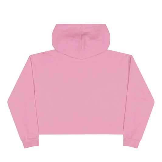 Love Is... Pink Cropped Hoodie — Feminine Valentine's Day Crop Sweatshirt