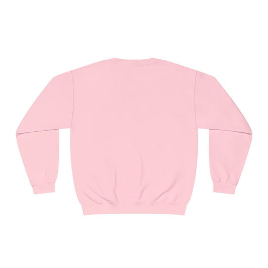 Crewneck Sweatshirt — "Soft Love. Strong Commitment." Minimalist Pink Pullover for Couples & Self‑Care