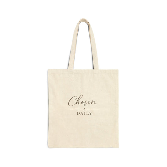 Chosen Daily Canvas Tote Bag – Inspirational Script Grocery & Everyday Shopper
